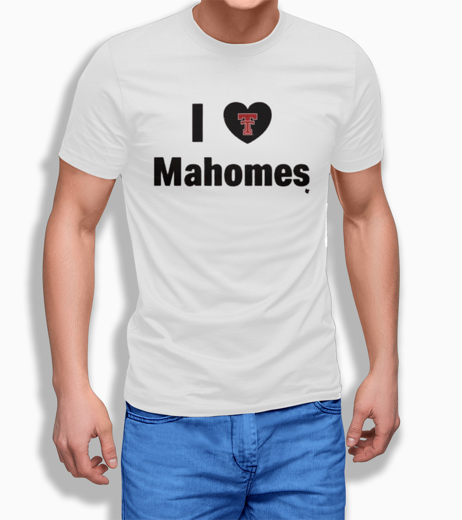 I Love Texas Tech Mahomes Football T-Shirt