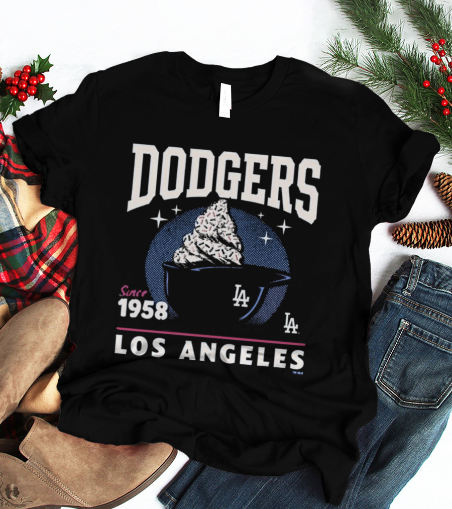 Dodgers Los Angeles Since 1958 Ice Cream LA T-Shirt