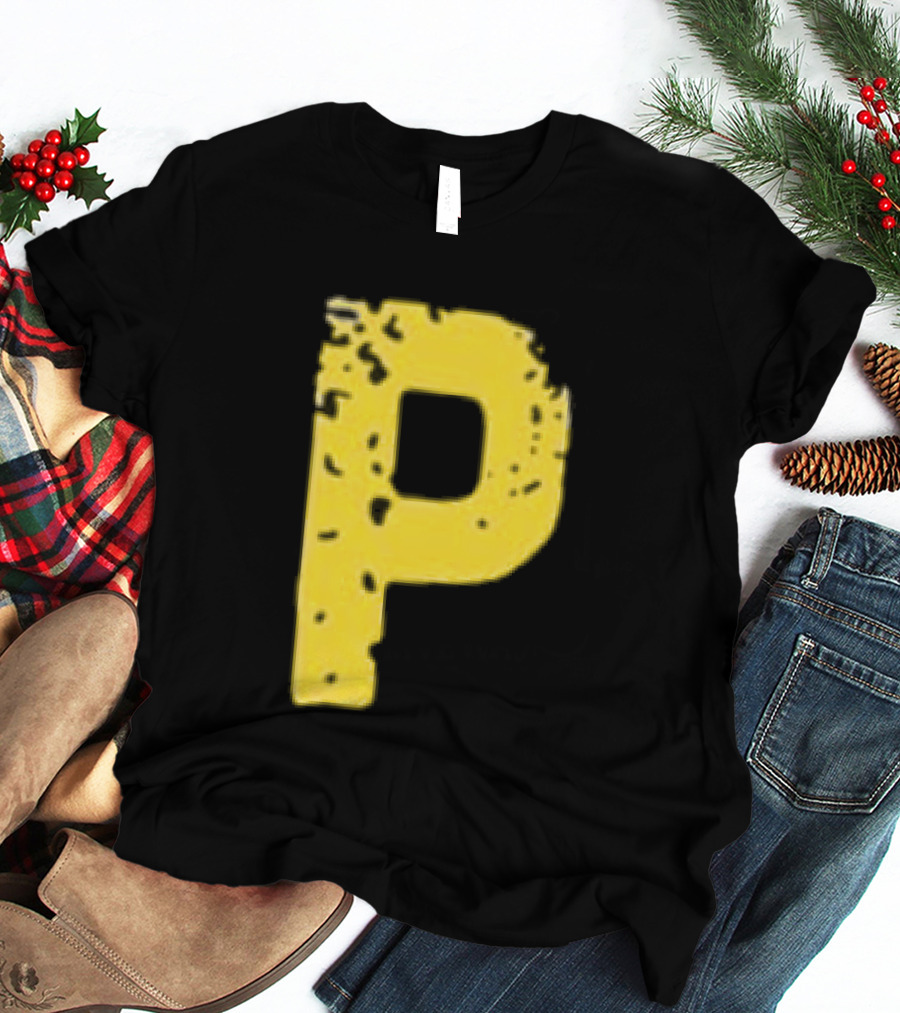 2026 Pirates IUP Night Yellow Pirate Letter P T-Shirt