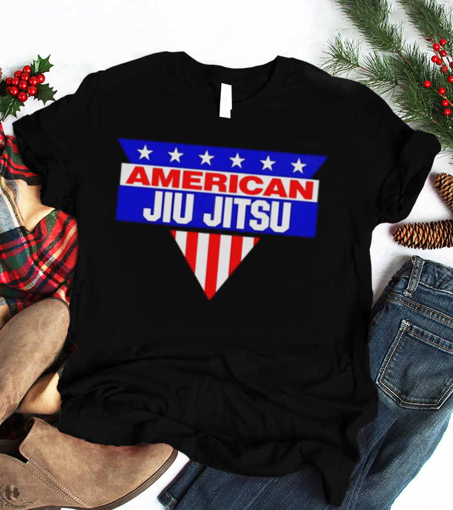 American Jiu Jitsu Stars And Stripes BJJ Martial Arts Grappling T-Shirt