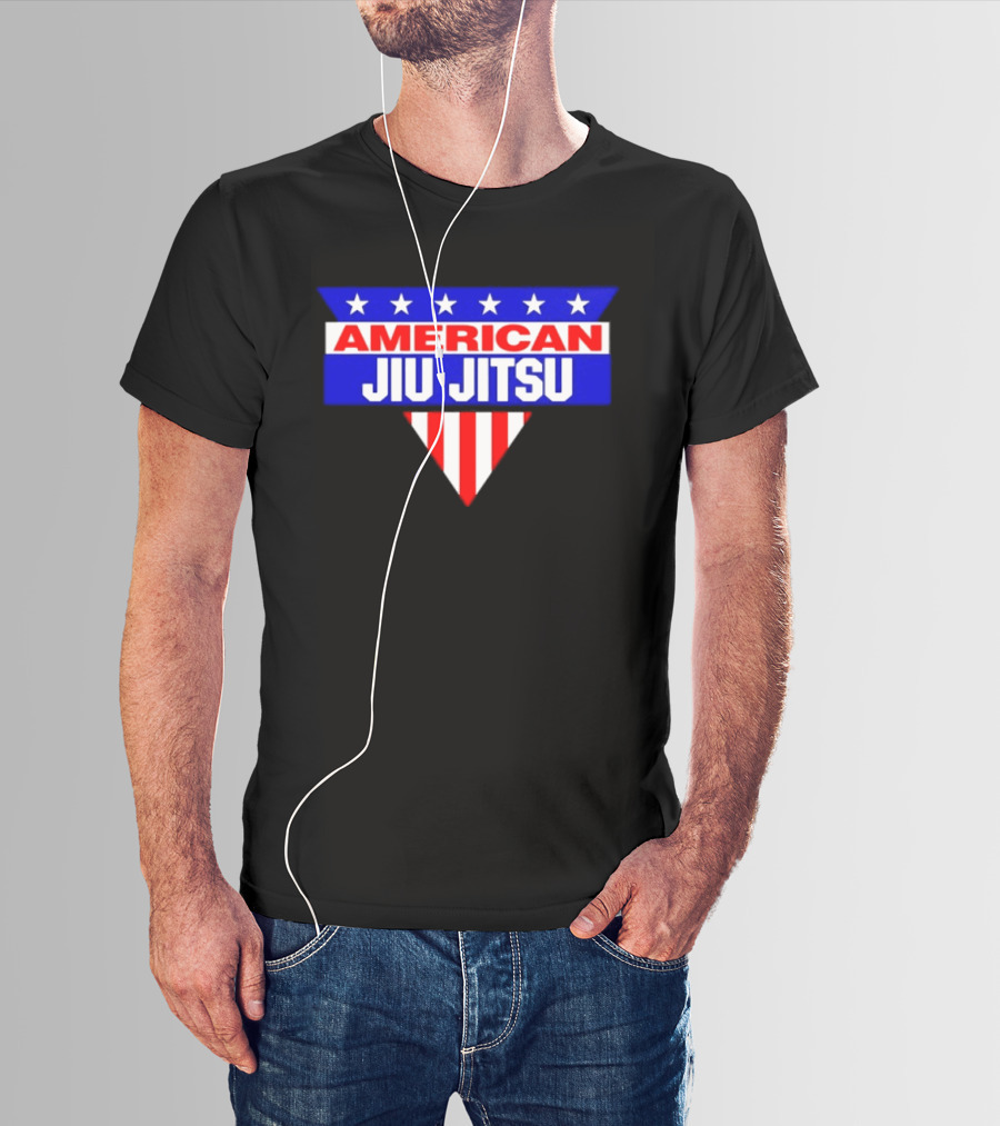 American Jiu Jitsu Stars And Stripes BJJ Martial Arts Grappling T-Shirt