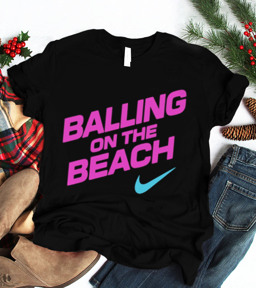 Balling On The Beach Nike Swoosh T-Shirt