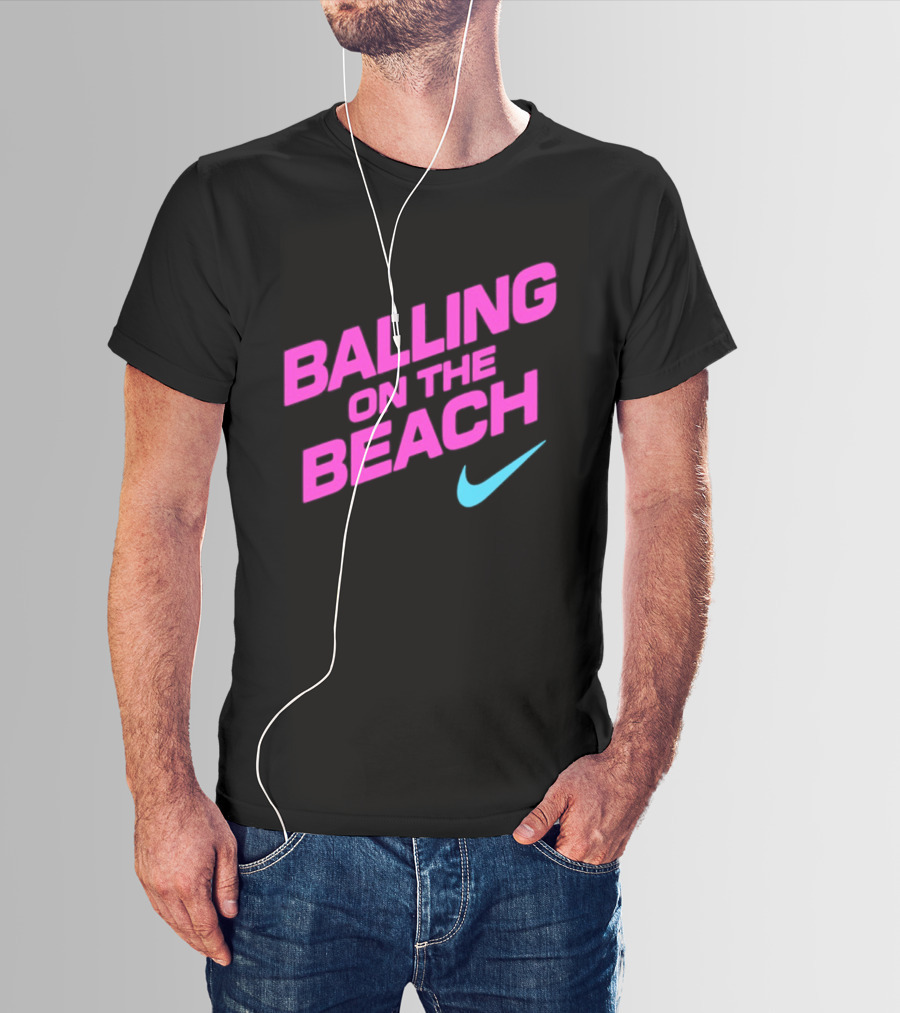 Balling On The Beach Nike Swoosh T-Shirt
