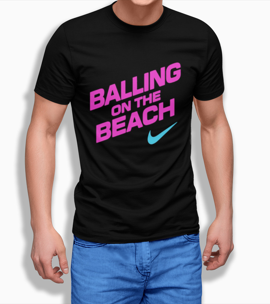 Balling On The Beach Nike Swoosh T-Shirt