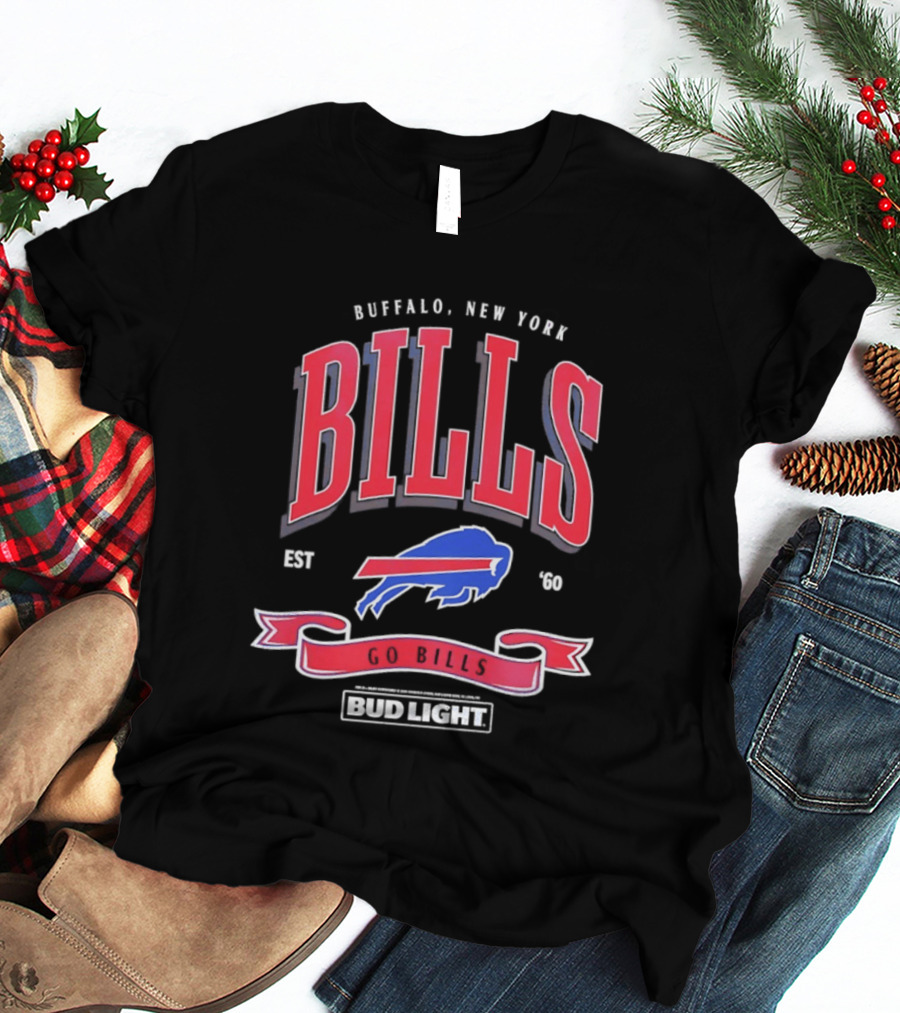 Buffalo New York Bills Est 1960 Go Bills Bud Light T-Shirt