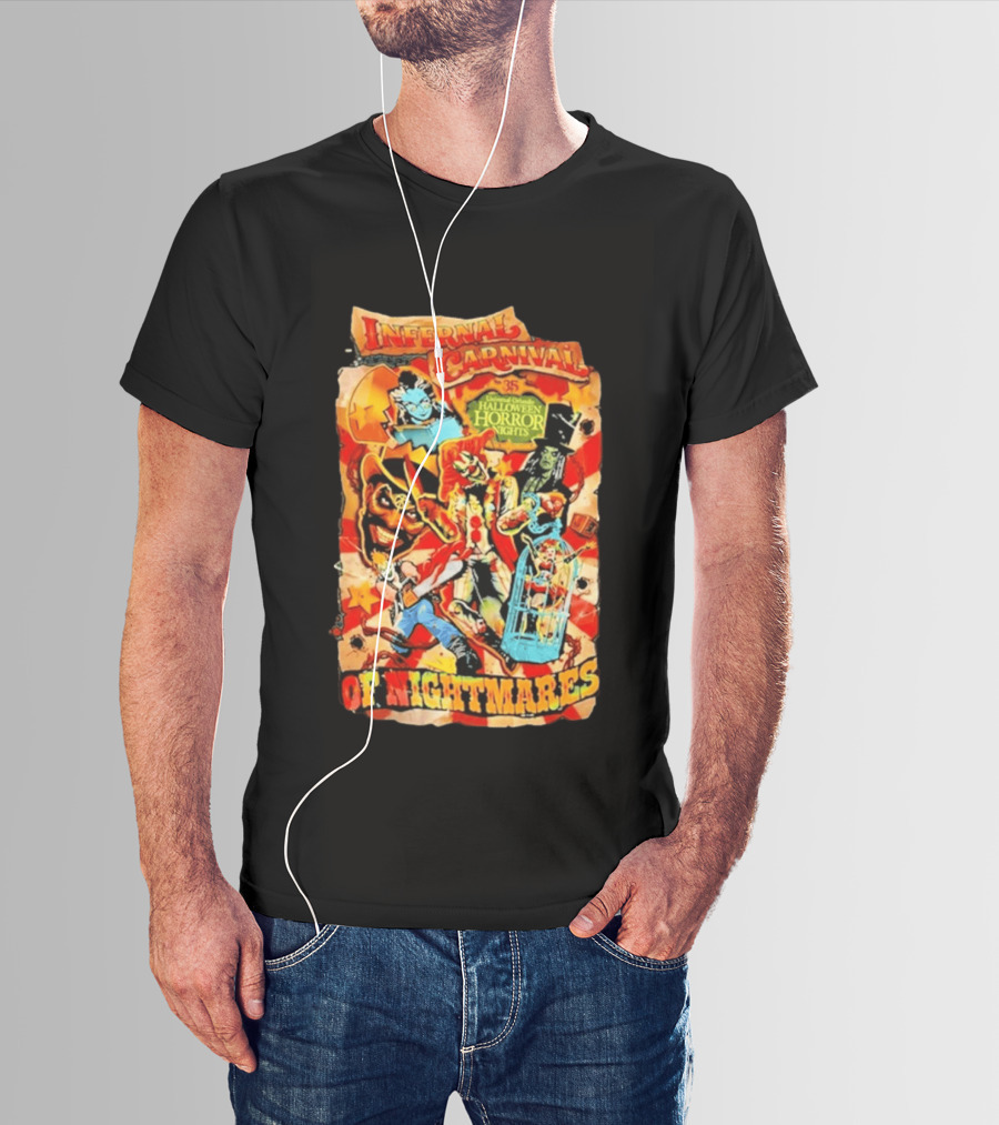 Infernal Carnival Of Nightmares Universal Orlando Halloween Horror Nights 35 Spooky Clown And Ghostly Characters T-Shirt