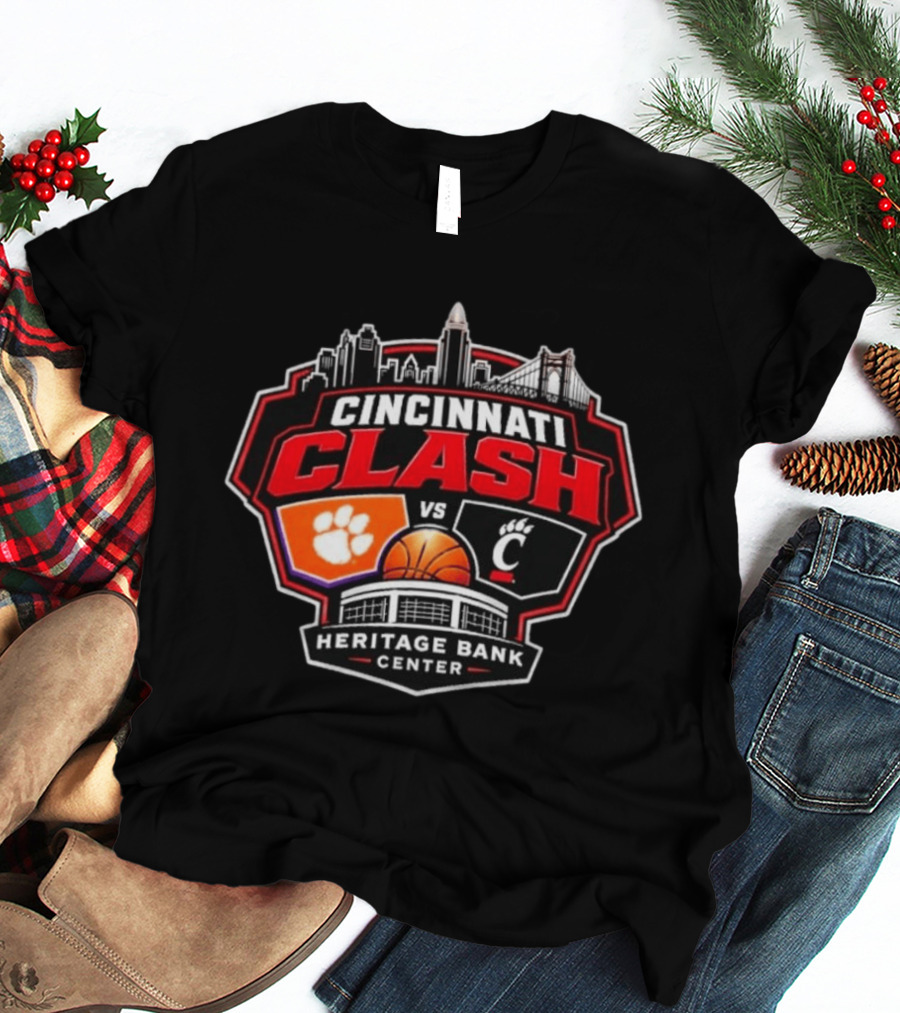 Clemson Vs Cincy Cincinnati Clash Heritage Bank Center 2026 T-Shirt