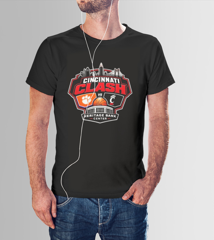 Clemson Vs Cincy Cincinnati Clash Heritage Bank Center 2026 T-Shirt