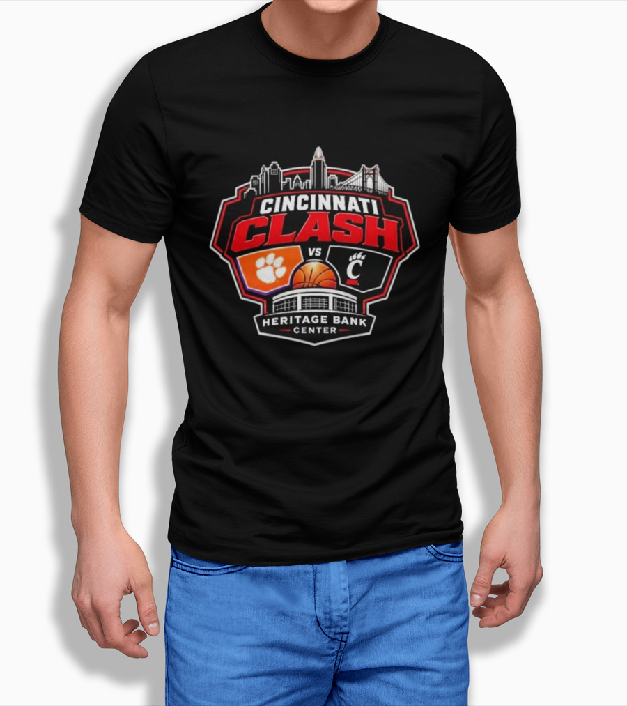 Clemson Vs Cincy Cincinnati Clash Heritage Bank Center 2026 T-Shirt