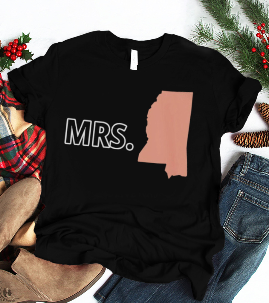 Mrs Mississippi State Map T-Shirt