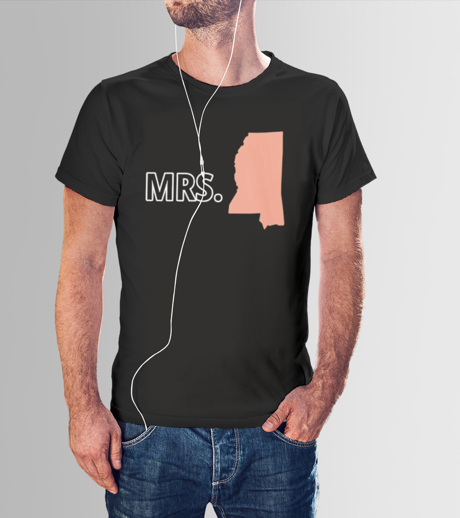Mrs Mississippi State Map T-Shirt