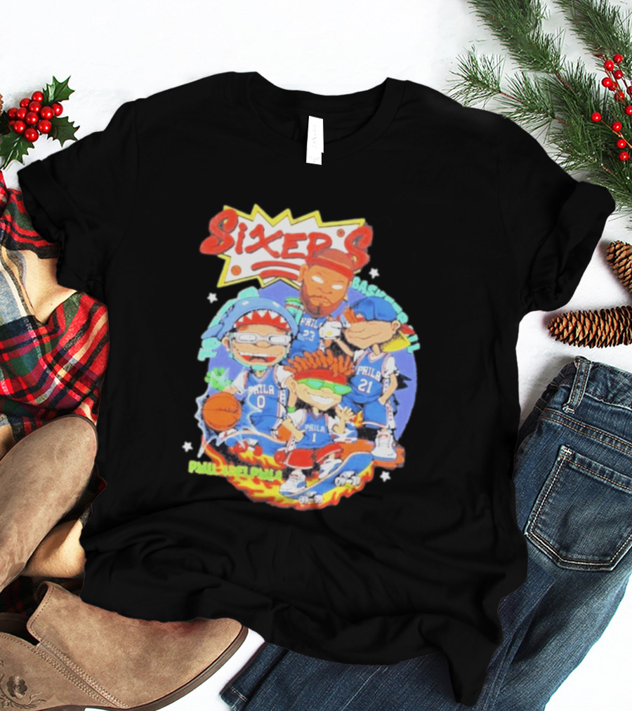 Philadelphia Sixers Basketball Rugrats Characters T-Shirt