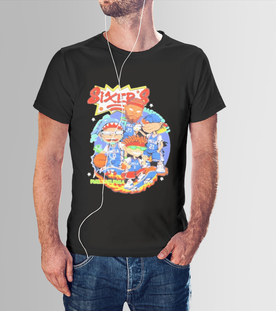 Philadelphia Sixers Basketball Rugrats Characters T-Shirt