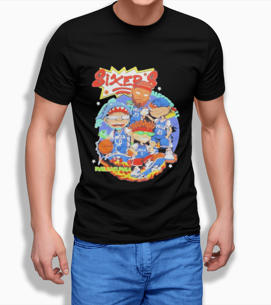 Philadelphia Sixers Basketball Rugrats Characters T-Shirt