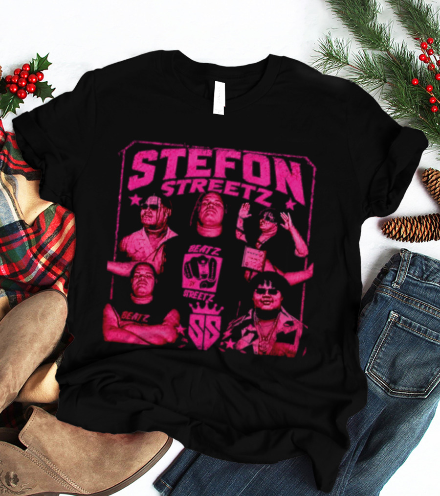 Stefon Streetz Pink Stars And Faces T-Shirt
