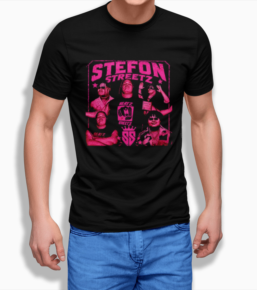 Stefon Streetz Pink Stars And Faces T-Shirt