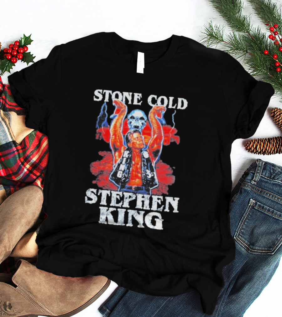 Stone Cold Stephen King 3 16 WWE Horror Scary Mashup T-Shirt