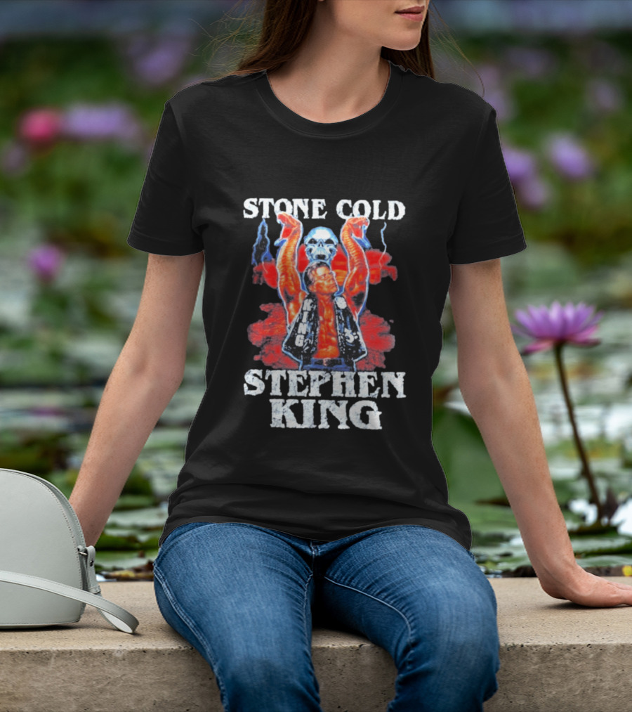 Stone Cold Stephen King 3 16 WWE Horror Scary Mashup T-Shirt