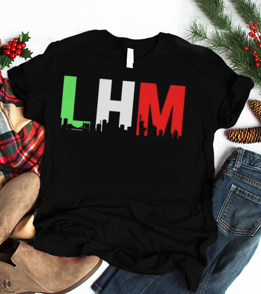 Stream Yvng Mobster LHM NYC Skyline Green White Red Drip Letters T-Shirt