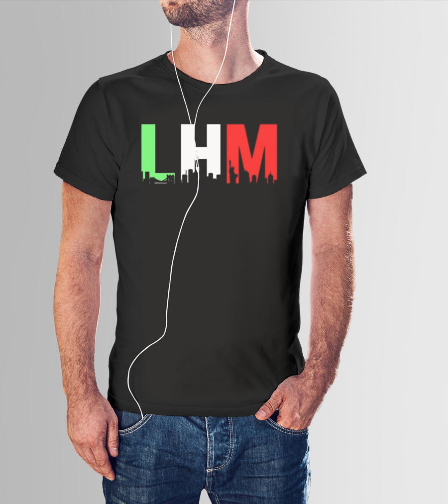 Stream Yvng Mobster LHM NYC Skyline Green White Red Drip Letters T-Shirt