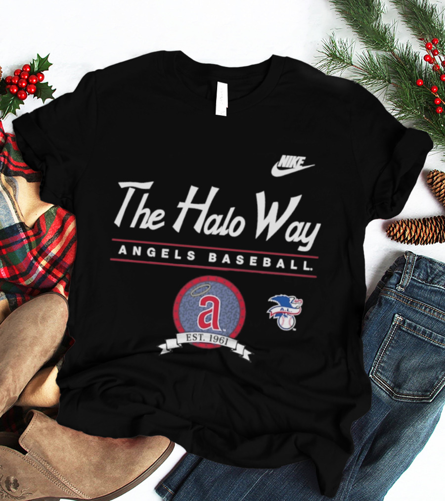 The Halo Way Angels Baseball Est 1961 MLB Nike A.L. T-Shirt