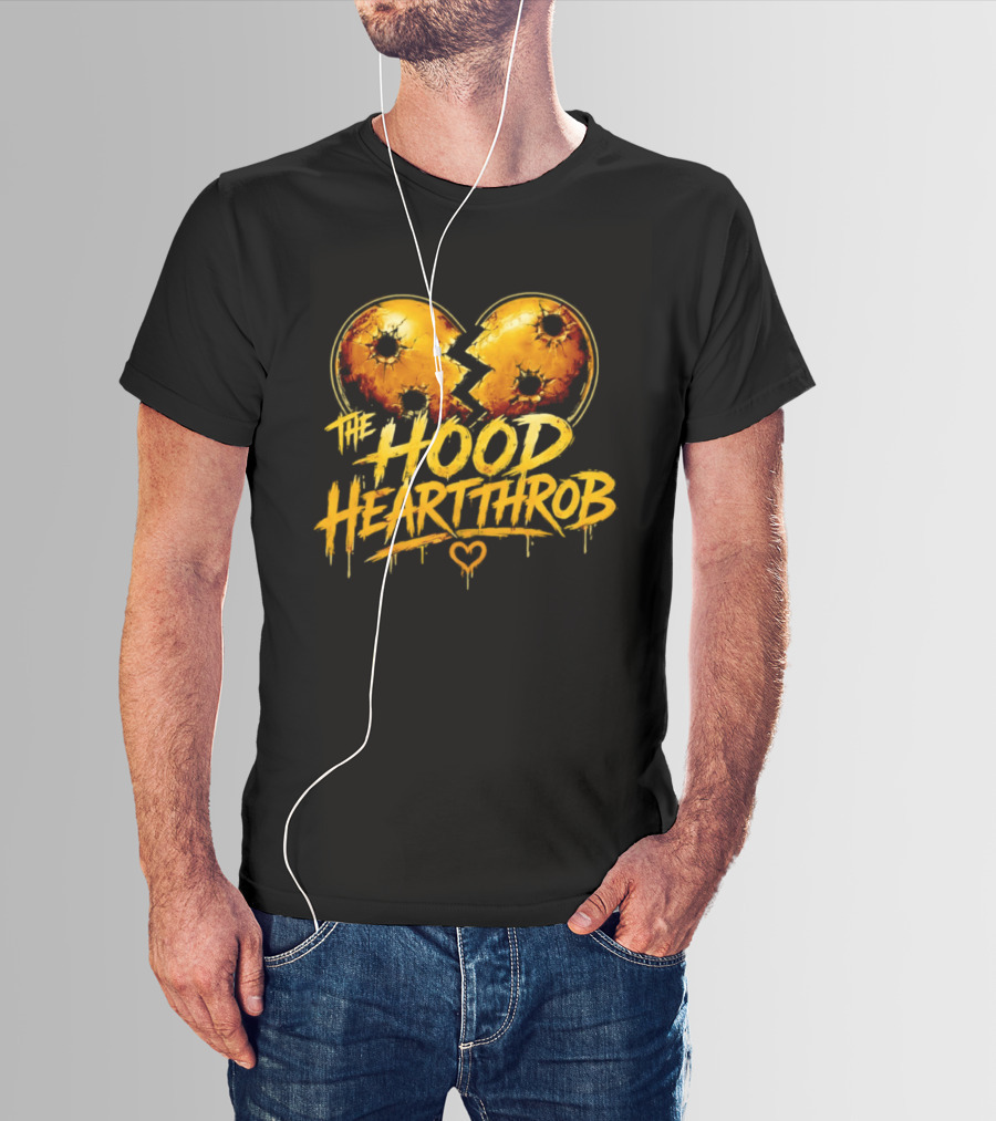 The Hood Heartthrob Golden Broken Heart T-Shirt