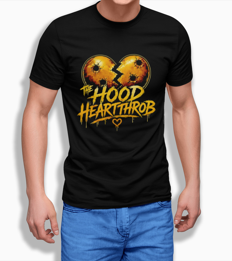 The Hood Heartthrob Golden Broken Heart T-Shirt