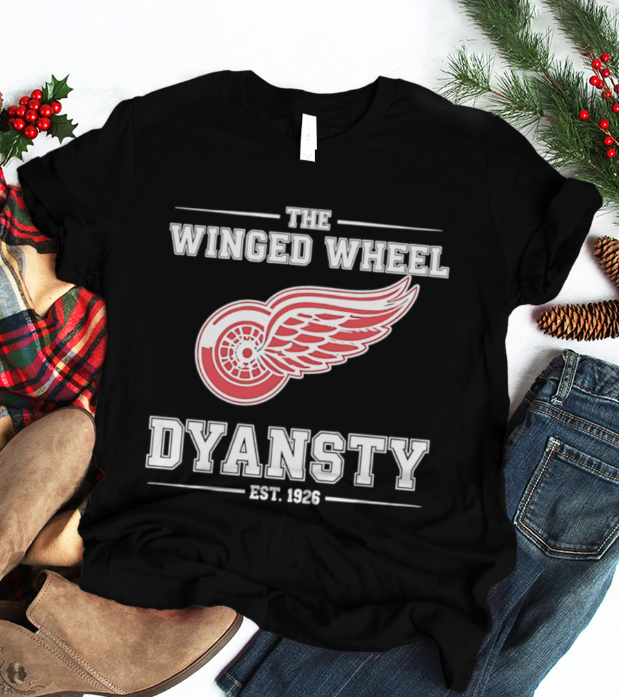 The Winged Wheel Dynasty Est 1926 Detroit Red Wings Hockey Legacy T-Shirt