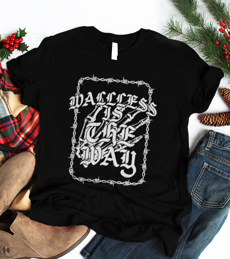 Wallless Is The Way Adam Wacker X WhiteCrayon Collaboration Barbed Skeleton T-Shirt