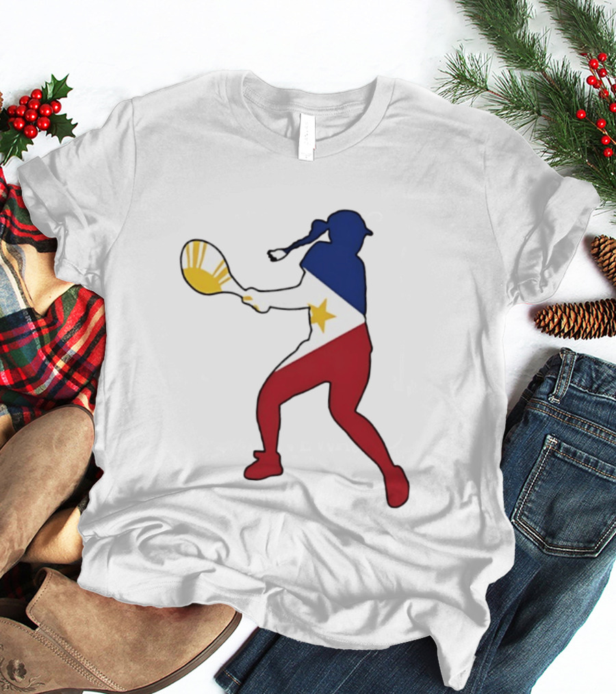 Alexandra Eala Tennis Player Silhouette Philippines Flag T-Shirt