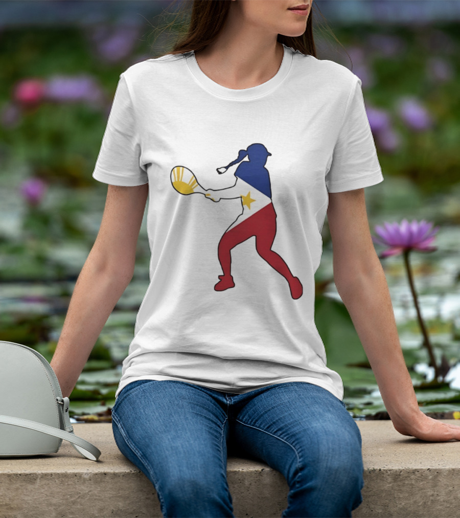 Alexandra Eala Tennis Player Silhouette Philippines Flag T-Shirt
