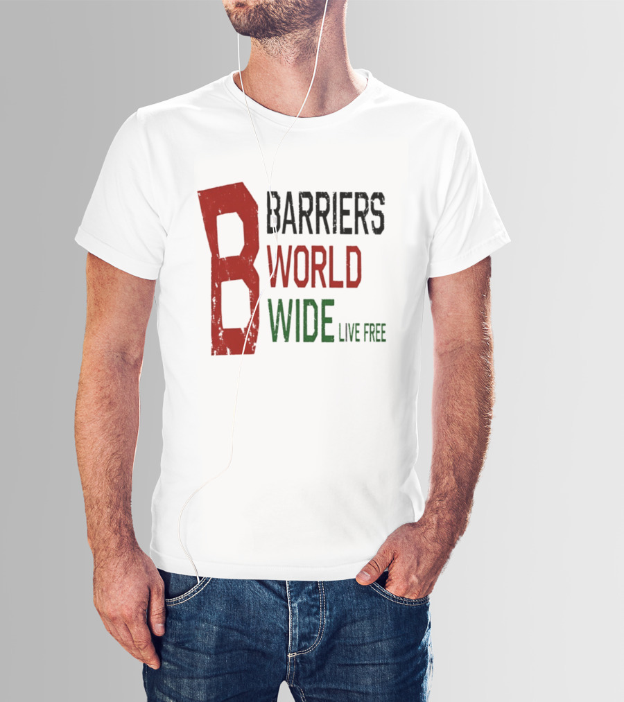 Barriers World Wide Live Free Streetwear Red Green T-Shirt