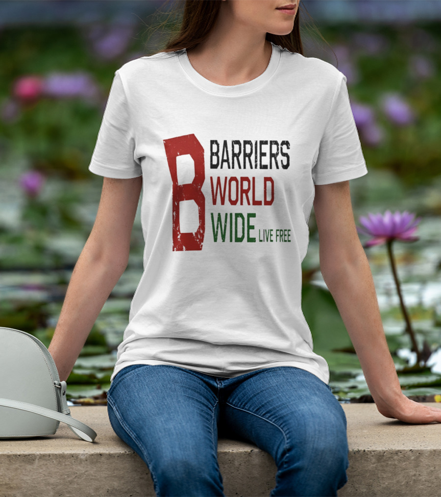 Barriers World Wide Live Free Streetwear Red Green T-Shirt