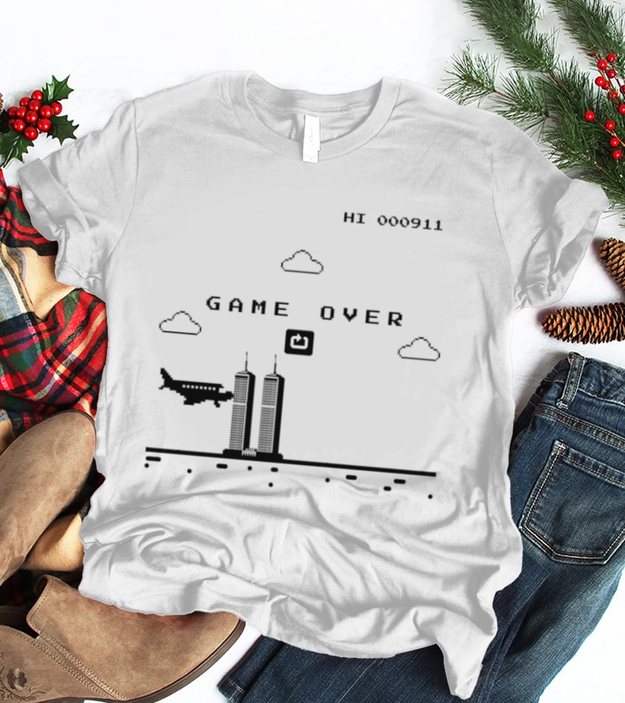 Game Over Hi 000911 Pixel 911 Twin Towers T-Shirt