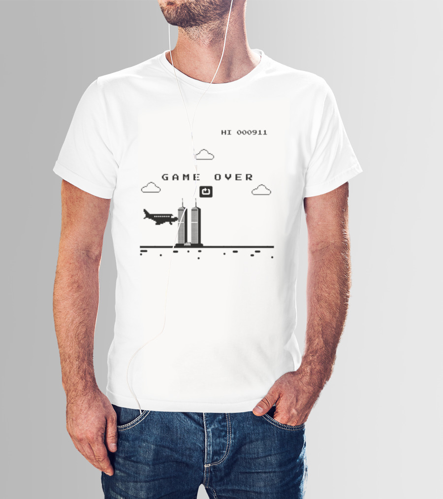 Game Over Hi 000911 Pixel 911 Twin Towers T-Shirt