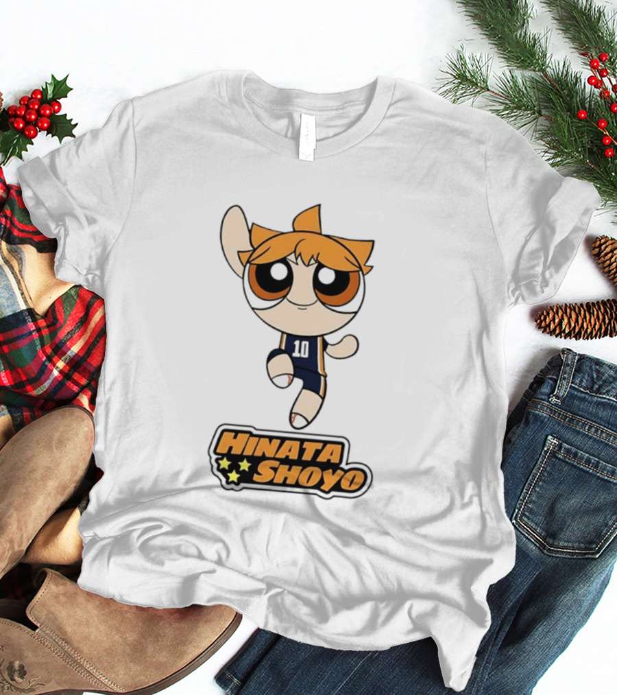 Hinata Shoyo Haikyuu Powerpuff Girls Crossover Anime Volleyball Player T-Shirt