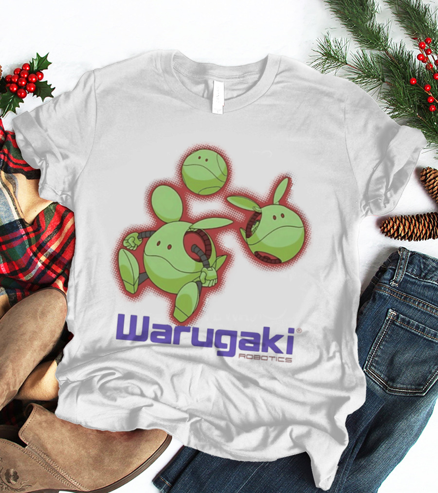 Warugaki Robotics Green Robot Trio Cartoon T-Shirt