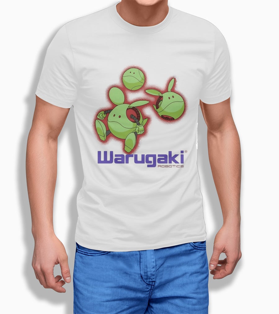 Warugaki Robotics Green Robot Trio Cartoon T-Shirt