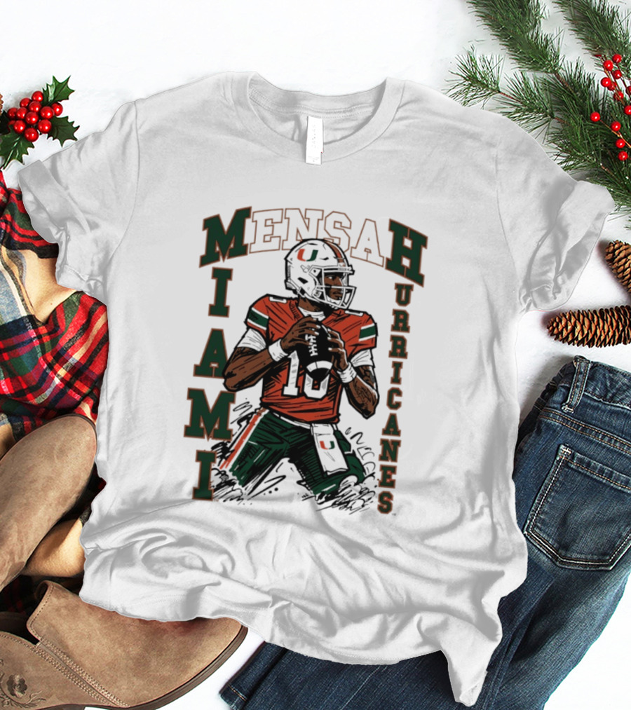 Mensah Miami Hurricanes NCAA Football Player 18 T-Shirt