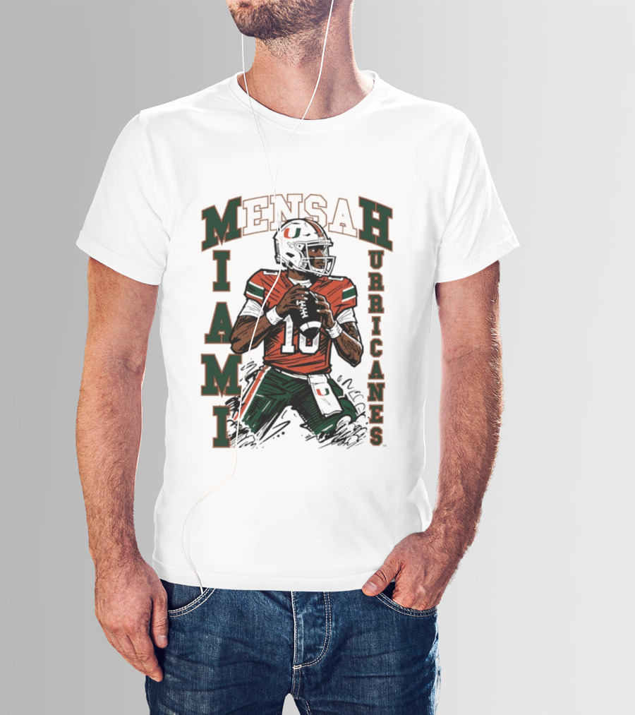 Mensah Miami Hurricanes NCAA Football Player 18 T-Shirt