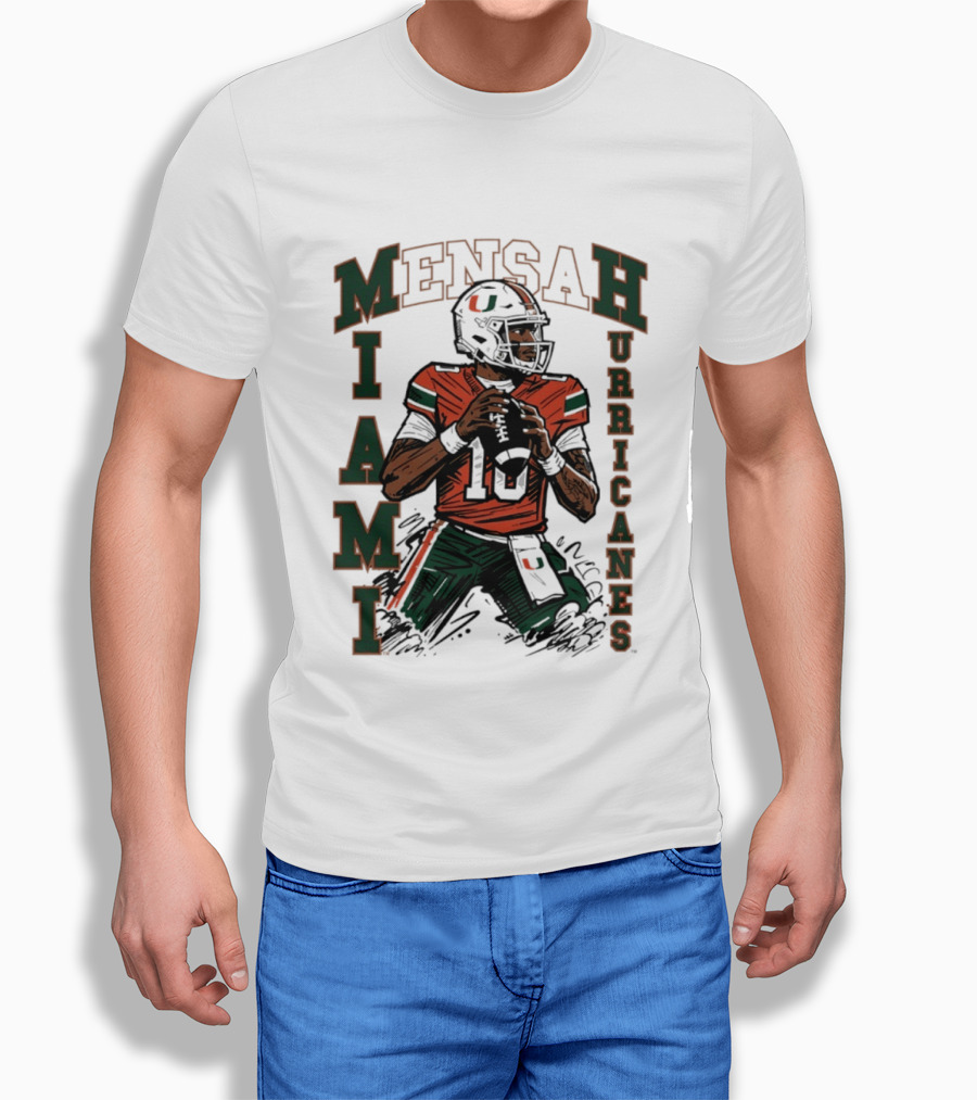Mensah Miami Hurricanes NCAA Football Player 18 T-Shirt