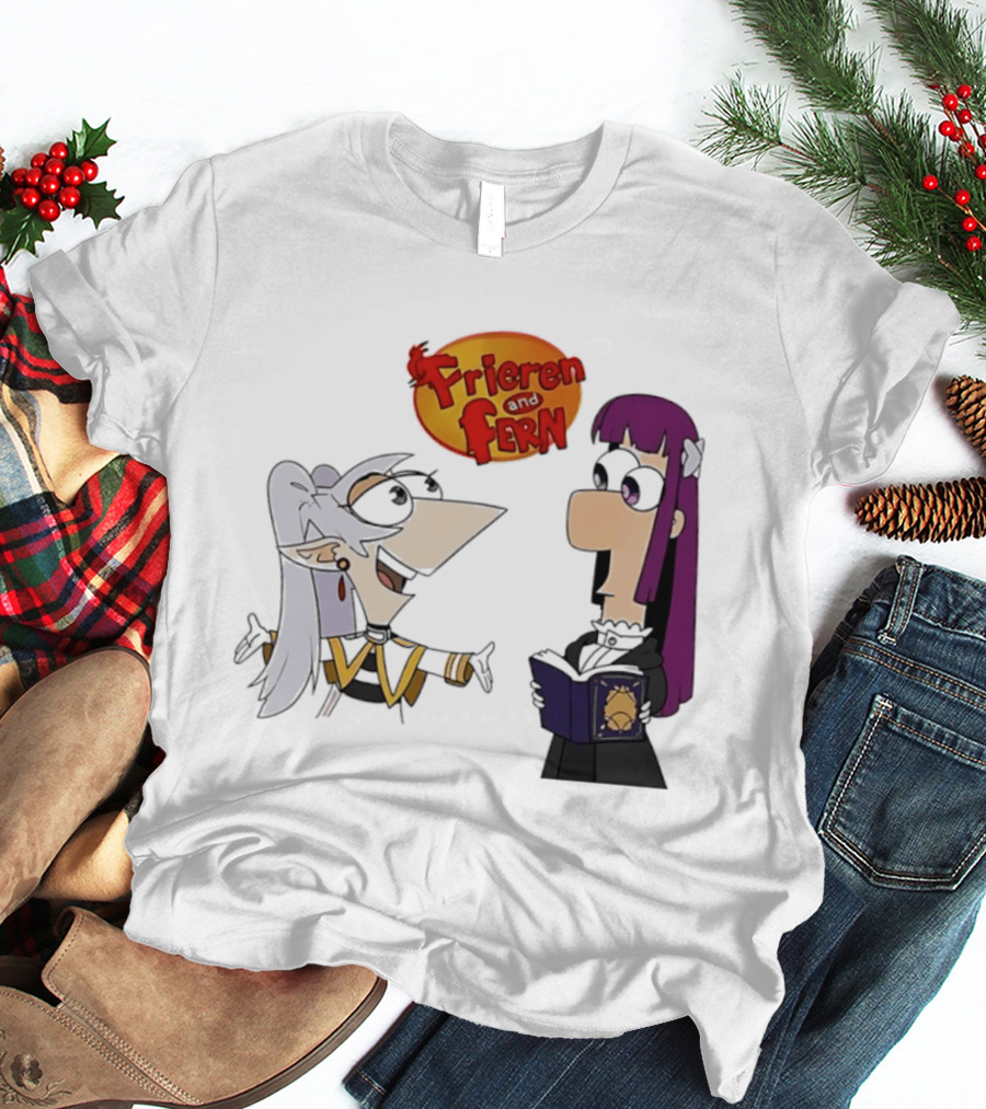 Frieren And Fern Phineas And Ferb Crossover Beyond Journey's End T-Shirt