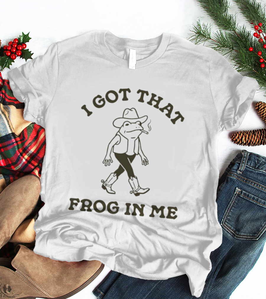 I Got That Frog In Me Western Aesthetic Cowboy Hat T-Shirt