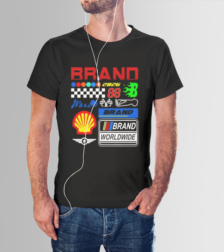 Brand 88 Worldwide Racing Motorsport Checkered Shell 2026 T-Shirt