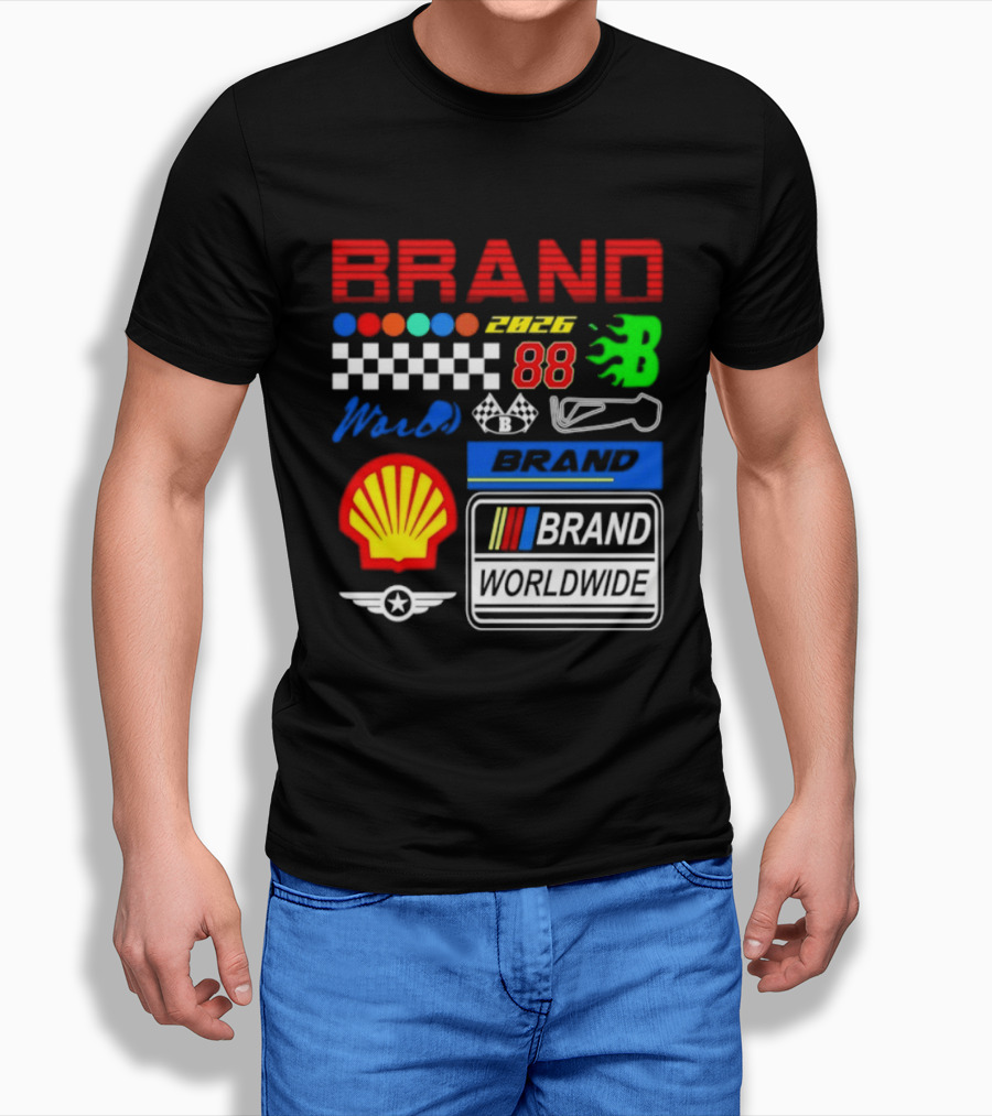 Brand 88 Worldwide Racing Motorsport Checkered Shell 2026 T-Shirt