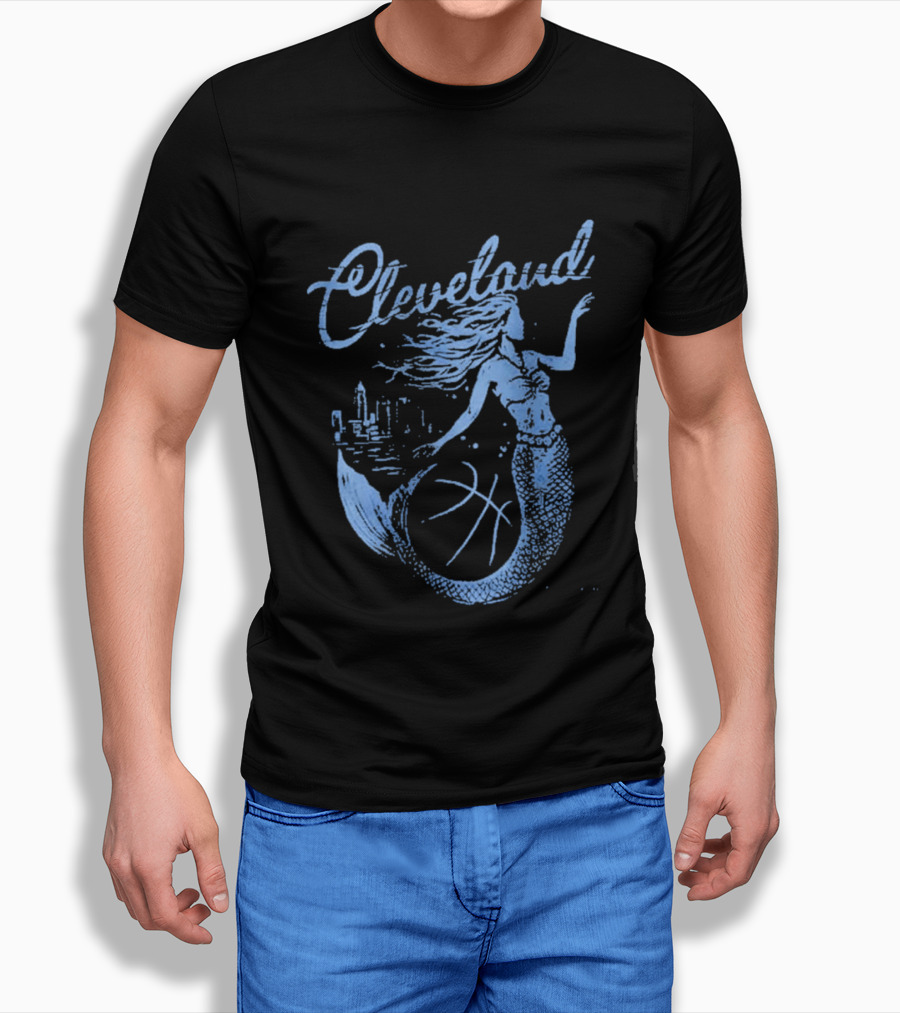 Cleveland Mermaid Cityscape Basketball T-Shirt
