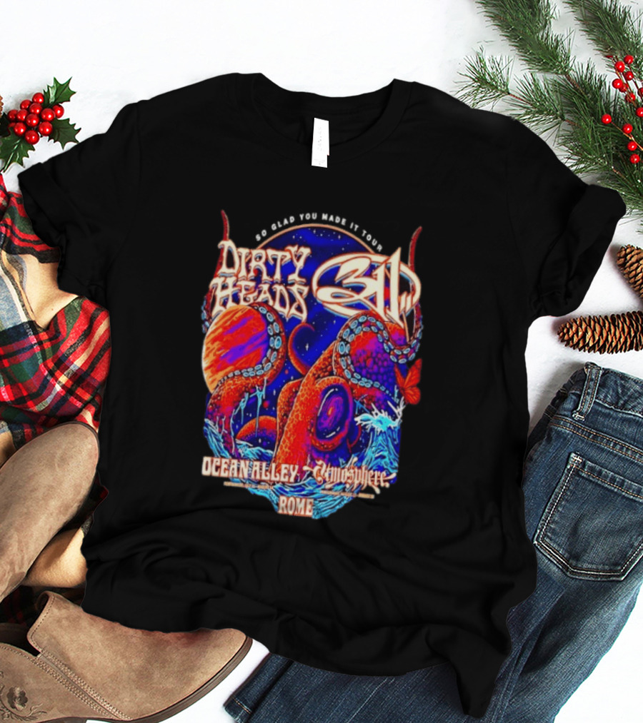 Dirty Heads 311 So Glad You Made It Tour Ocean Alley Atmosphere Rome Octopus T-Shirt