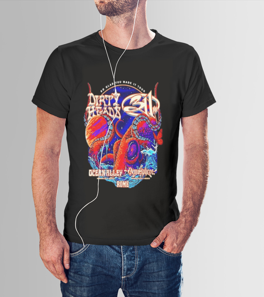 Dirty Heads 311 So Glad You Made It Tour Ocean Alley Atmosphere Rome Octopus T-Shirt