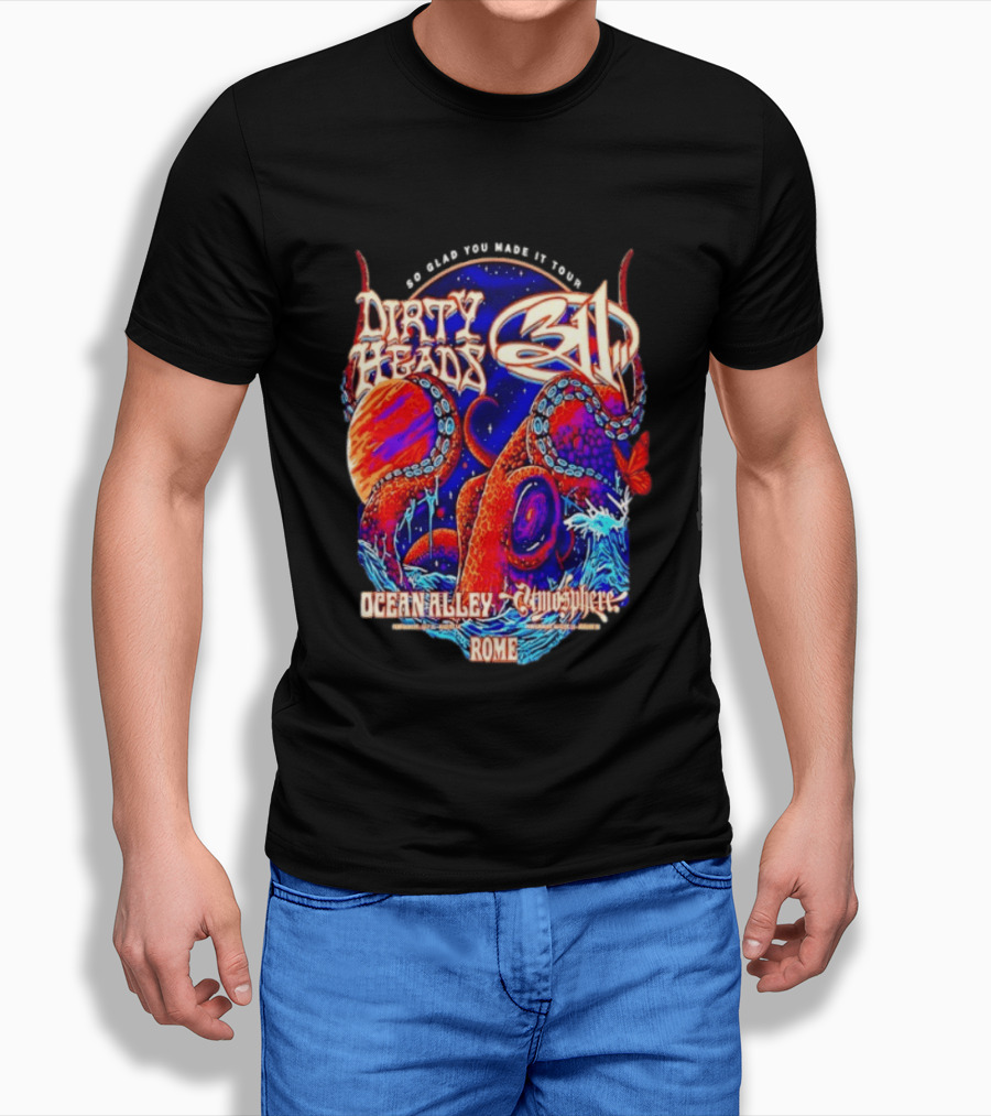 Dirty Heads 311 So Glad You Made It Tour Ocean Alley Atmosphere Rome Octopus T-Shirt