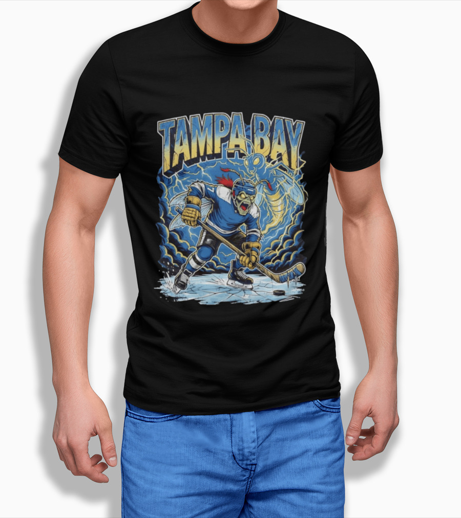 Tampa Bay Lightning ThunderBug Hockey Ice Storm Burst T-Shirt